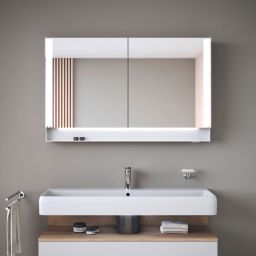 Duravit Qatego szafka 120 cm lustrzana wisząca z oświetleniem LED biały mat QA7153018181010