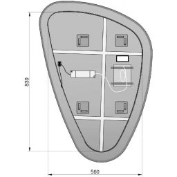 Elita Sharon lustro 65x100 cm z oświetleniem czarny RE060654010560