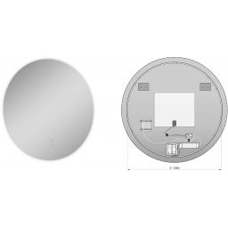 Elita Round lustro 120x120 cm okrągłe z oświetleniem z matą grzewczą RE068513000010