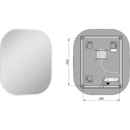 Elita Sharon lustro 60x70 cm owalne z oświetleniem rose gold RE060600015450