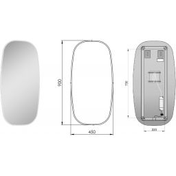 Elita Sharon lustro 45x90 cm owalne z oświetleniem różowe złoto RE060450015450