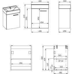 Elita Tiny umywalka z szafką 45 cm forest green matt RE020450157010