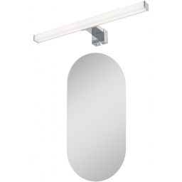 Zestaw Elita Oval lustro 50x100 cm owalne z kinkietem Rabalux Oliro 1x6 W chrom (RE067567000010, 75048)