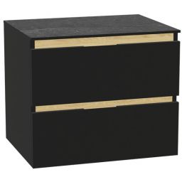 Zestaw Excellent Tuto 2.0 szafka 60 cm podumywalkowa wisząca z blatem czarny-dąb-grafit MLEX.2172.K.60.01MA.BKBK