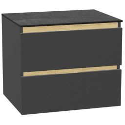 Zestaw Excellent Tuto 2.0 szafka 60 cm podumywalkowa wisząca z blatem szary-dąb-grafit MLEX.2172.K.60.01MA.GRGR