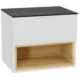 Zestaw Excellent Tuto 2.0 szafka 60 cm podumywalkowa wisząca z blatem biały-dąb-grafit MLEX.2171.K.60.03MA.WHWH