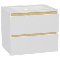 Zestaw Excellent Tuto 2.0 szafka 60 cm podumywalkowa wisząca z umywalką As biały-dąb/biały MLEX.2172.K.60.0136.WHWH