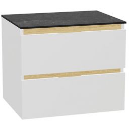 Zestaw Excellent Tuto 2.0 szafka 60 cm podumywalkowa wisząca z blatem biały-dąb-grafit MLEX.2172.K.60.01MA.WHWH