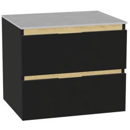 Zestaw Excellent Tuto 2.0 szafka 60 cm podumywalkowa wisząca z blatem czarny-dąb-szary MLEX.2172.K.60.01SJ.BKBK