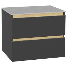 Zestaw Excellent Tuto 2.0 szafka 60 cm podumywalkowa wisząca z blatem szary-dąb MLEX.2172.K.60.01SJ.GRGR