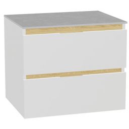 Zestaw Excellent Tuto 2.0 szafka 60 cm podumywalkowa wisząca z blatem biały-dąb-szary MLEX.2172.K.60.01SJ.WHWH