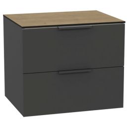 Zestaw Excellent Tuto 2.0 szafka 60 cm podumywalkowa wisząca z blatem szary-dąb MLEX.2172.K.60.02BL.GRGR