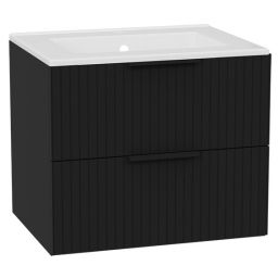 Zestaw Excellent Tuto 2.0 szafka 60 cm podumywalkowa wisząca z umywalką As czarny/biały MLEX.2172.K.60.0336.BKBK