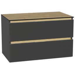 Zestaw Excellent Tuto 2.0 szafka 80 cm podumywalkowa wisząca z blatem szary-dąb MLEX.2172.K.80.01BL.GRGR