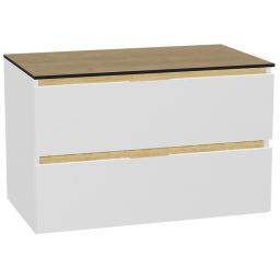 Zestaw Excellent Tuto 2.0 szafka 80 cm podumywalkowa wisząca z blatem biały-dąb MLEX.2172.K.80.01BL.WHWH