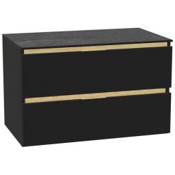 Zestaw Excellent Tuto 2.0 szafka 80 cm podumywalkowa wisząca z blatem czarny-dąb-grafit MLEX.2172.K.80.01MA.BKBK