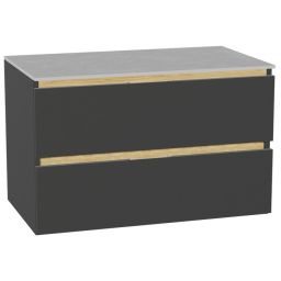 Zestaw Excellent Tuto 2.0 szafka 80 cm podumywalkowa wisząca z blatem szary-dąb MLEX.2172.K.80.01SJ.GRGR