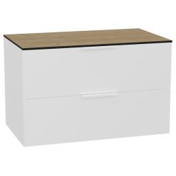 Zestaw Excellent Tuto 2.0 szafka 80 cm podumywalkowa wisząca z blatem biały-dąb MLEX.2172.K.80.02BL.WHWH