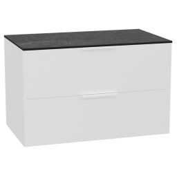 Zestaw Excellent Tuto 2.0 szafka 80 cm podumywalkowa wisząca z blatem biały-grafit MLEX.2172.K.80.02MA.WHWH