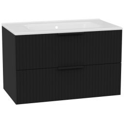 Zestaw Excellent Tuto 2.0 szafka 80 cm podumywalkowa wisząca z umywalką Pik czarny/biały MLEX.2172.K.80.0365.BKBK