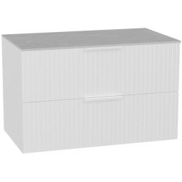 Zestaw Excellent Tuto 2.0 szafka 80 cm podumywalkowa wisząca z blatem biały-szary MLEX.2172.K.80.03SJ.WHWH