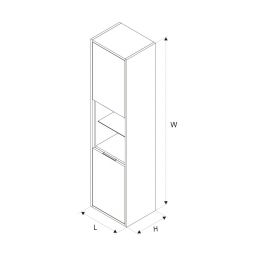 Excellent Tuto szafka boczna 160 cm wysoka szary/dąb MLEX.0201.400.GRBL