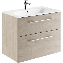 Geberit Selnova Square umywalka z szafką 80 cm zestaw meblowy biały/orzech włoski jasny 501.243.00.1