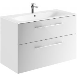 Geberit Selnova Square umywalka z szafką 100 cm zestaw meblowy biały połysk 501.244.00.1