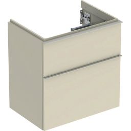 Geberit iCon szafka 59,2 cm podumywalkowa wisząca szary piaskowy połysk/szary piaskowy mat 502.307.JL.1