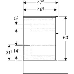 Geberit iCon szafka 45 cm boczna wisząca lava mat 502.315.JK.1