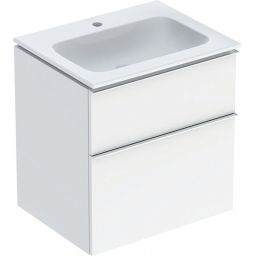 Geberit iCon Set Slim umywalka z szafką 60 cm zestaw meblowy KeraTect biały połysk/chrom 502.331.01.2