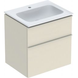 Geberit iCon Set Slim umywalka z szafką 60 cm zestaw meblowy KeraTect szary pisakowy połysk/szary piaskowy mat 502.331.JL.1