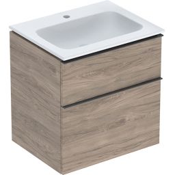 Geberit iCon Set Slim umywalka z szafką 60 cm zestaw meblowy KeraTect orzech hickory/lava mat 502.331.JR.1