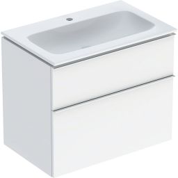 Geberit iCon Set Slim umywalka z szafką 75 cm zestaw meblowy KeraTect biały połysk/chrom 502.332.01.2