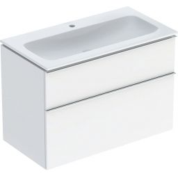 Geberit iCon Set Slim umywalka z szafką 90 cm zestaw meblowy KeraTect biały połysk/chrom 502.333.01.2
