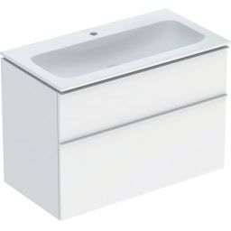 Geberit iCon Set Slim umywalka z szafką 90 cm zestaw meblowy KeraTect biały mat 502.333.01.3
