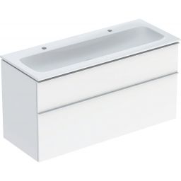 Geberit iCon Set Slim umywalka z szafką 120 cm zestaw meblowy KeraTect biały połysk/biały mat 502.334.01.1