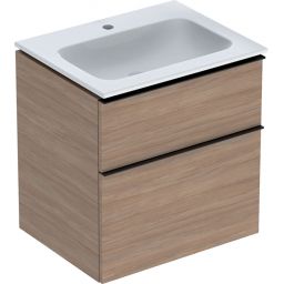 Geberit iCon Set Slim umywalka z szafką 60 cm zestaw meblowy dąb/lava mat 502.335.JH.1