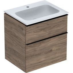 Geberit iCon Set Slim umywalka z szafką 60 cm zestaw meblowy orzech hickory/lava mat 502.335.JR.1