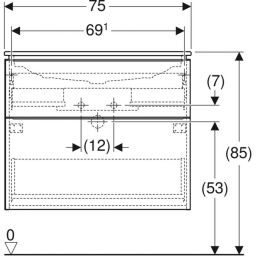 Geberit iCon Set Slim umywalka z szafką 75 cm zestaw meblowy biały połysk/biały mat 502.336.01.1