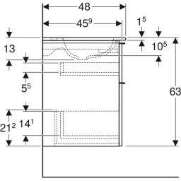 Geberit iCon Set Slim umywalka z szafką 75 cm zestaw meblowy biały połysk/chrom 502.336.01.2