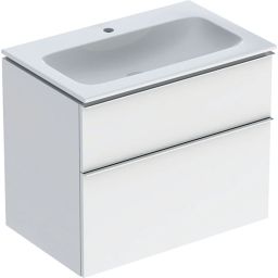 Geberit iCon Set Slim umywalka z szafką 75 cm zestaw meblowy biały połysk/chrom 502.336.01.2