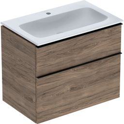 Geberit iCon Set Slim umywalka z szafką 75 cm zestaw meblowy orzech hickory/lava mat 502.336.JR.1