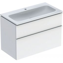 Geberit iCon Set Slim umywalka z szafką 90 cm zestaw meblowy biały połysk/chrom 502.337.01.2
