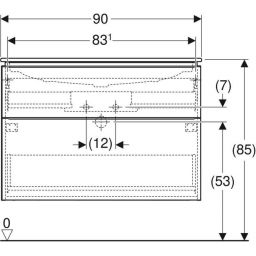 Geberit iCon Set Slim umywalka z szafką 90 cm zestaw meblowy dąb/lava mat 502.337.JH.1