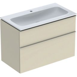 Geberit iCon Set Slim umywalka z szafką 90 cm zestaw meblowy szary piaskowy połysk/szary piaskowy mat 502.337.JL.1