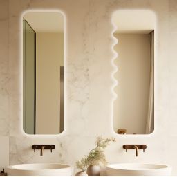 Guarda Harmony no.2 lustro 40x80 cm z oświetleniem srebrny FLA-HAR2-40X80-LI12V