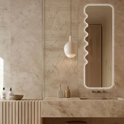 Guarda Harmony no.2 lustro 40x80 cm z oświetleniem srebrny FLA-HAR2-40X80-LI12V