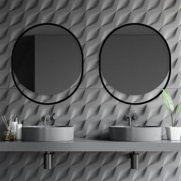 Guarda Ravel lustro 90x105 cm owalne czarny FOR-RAV-CZARNY-90X105