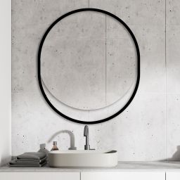 Guarda Ravel lustro 90x105 cm owalne czarny FOR-RAV-CZARNY-90X105